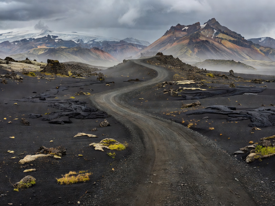Rugged 4x4 vehicle navigating unpaved Icelandic interior mountain road